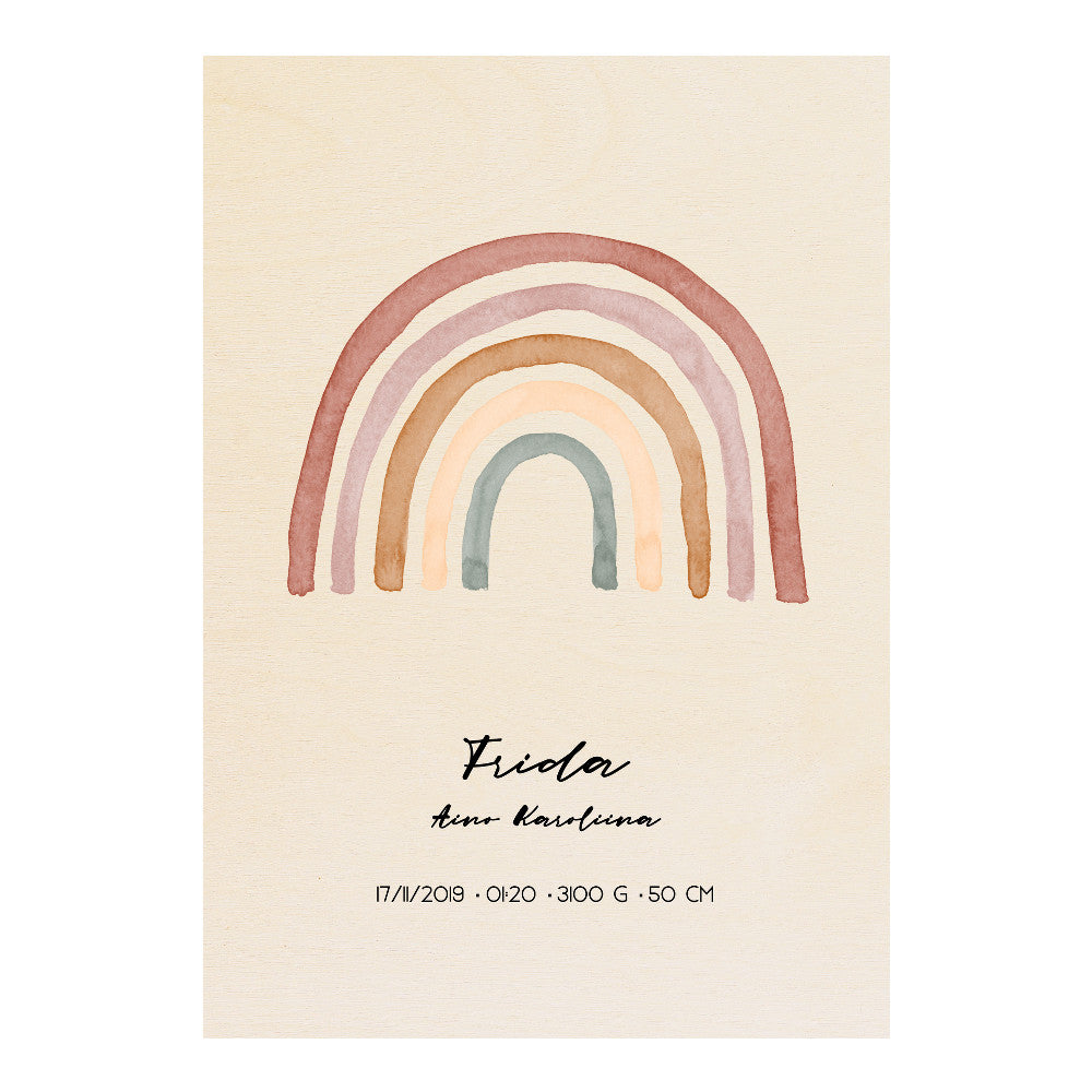 Wooden Your Day Poster - Rainbow