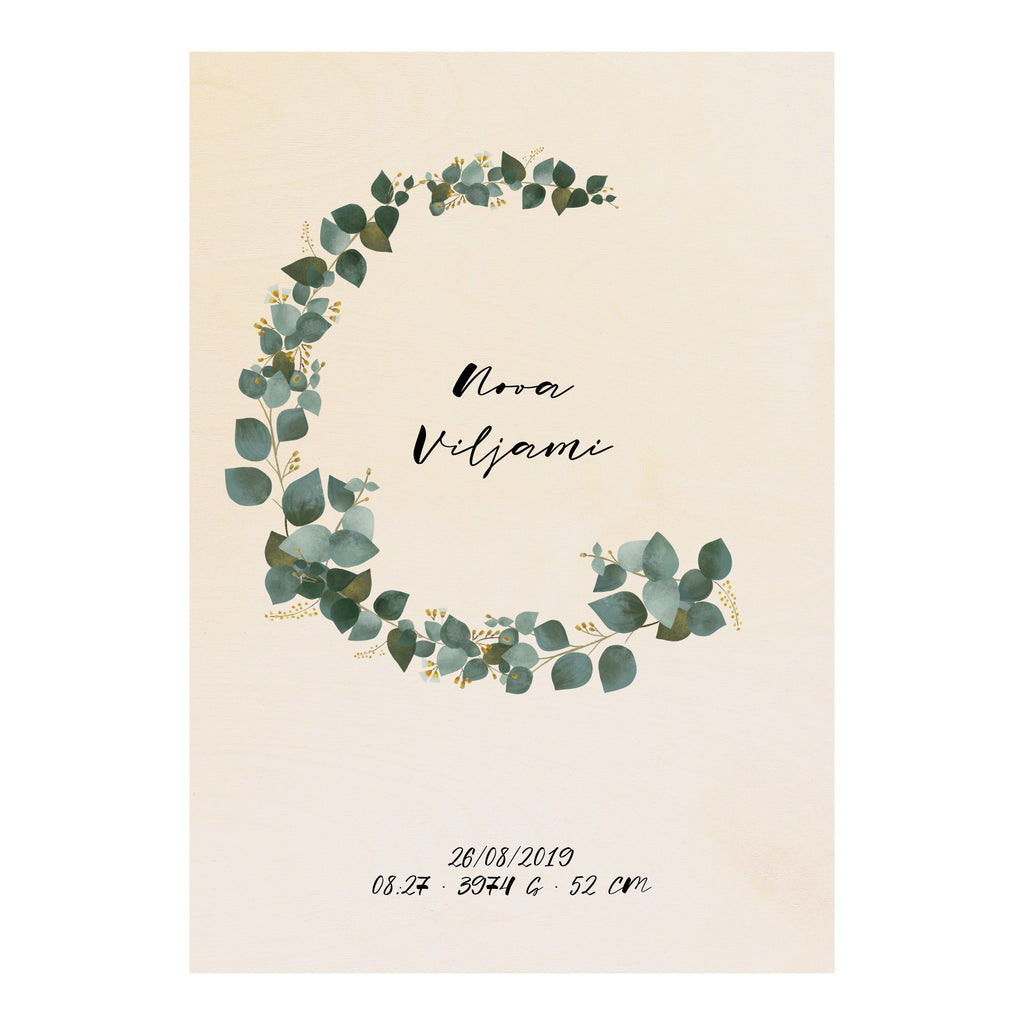 Wooden Your Day Poster - Eucalyptus Wreath